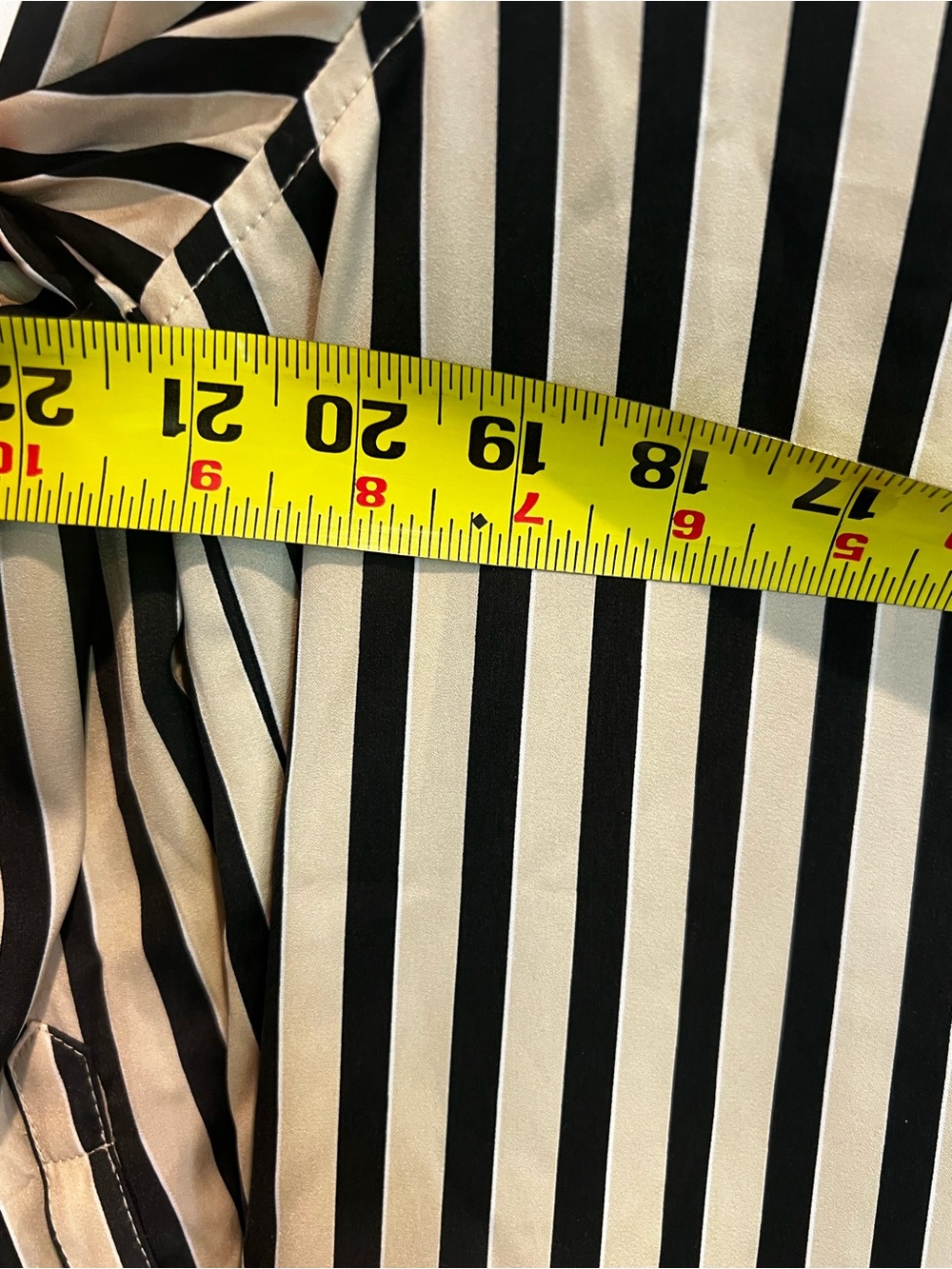 Banana Republic Petite Medium Black Cream Stripe Midi Shirt Dress Long Sleeve - Picture 6 of 8